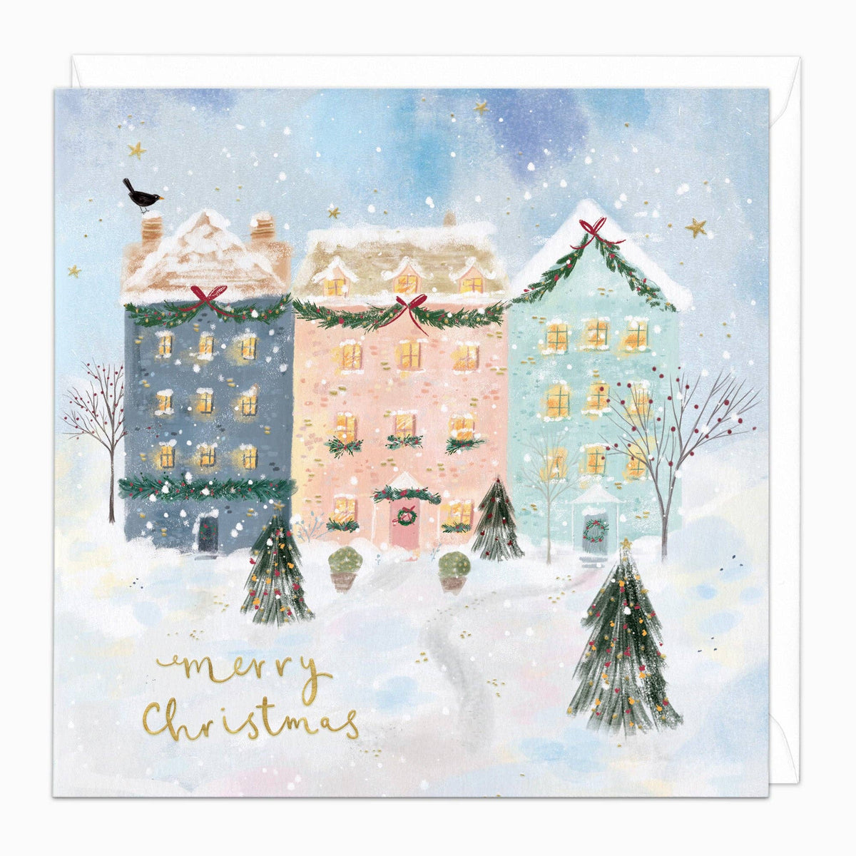 Snowy Street Christmas Card