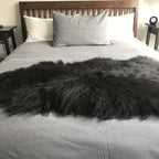 Icelandic Natural Black Undyed Sheepskin Rug