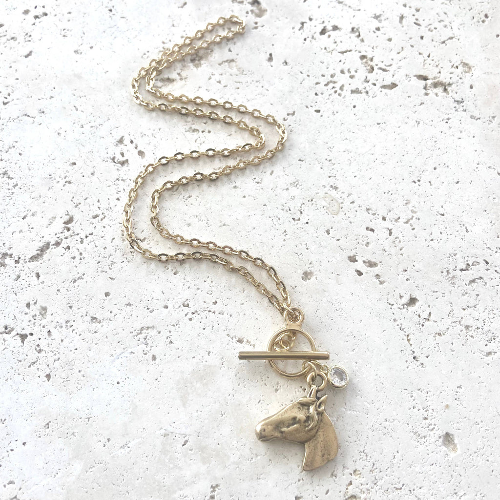 Horse Head Toggle Necklace