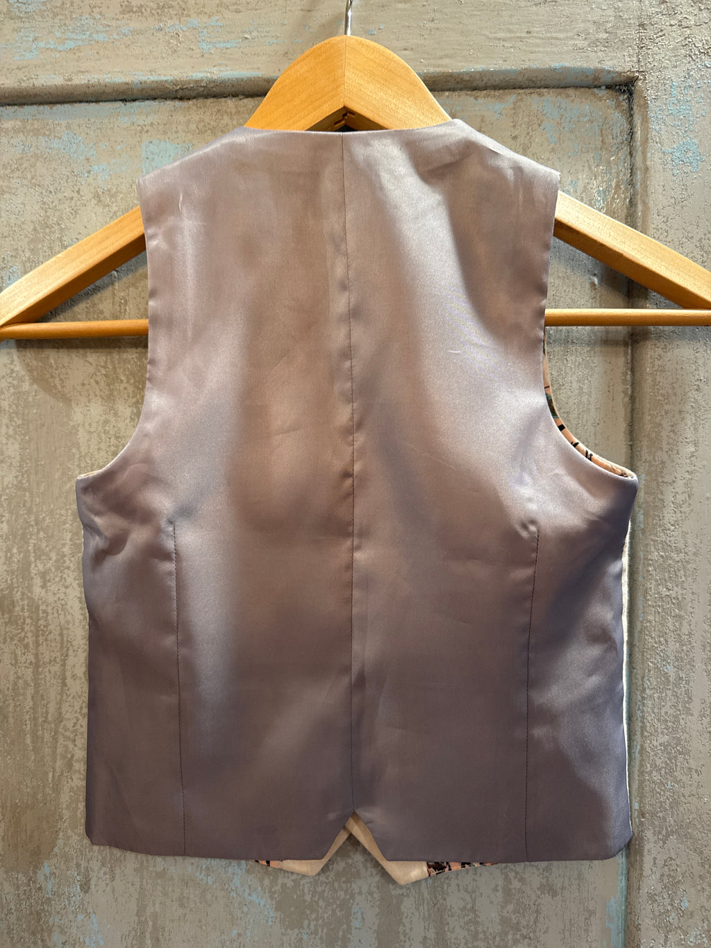 English Linen Child's Waistcoat with Tiger Botanical Lining