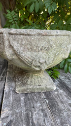 Pair of English Weathered Cast Stone Garden Urns