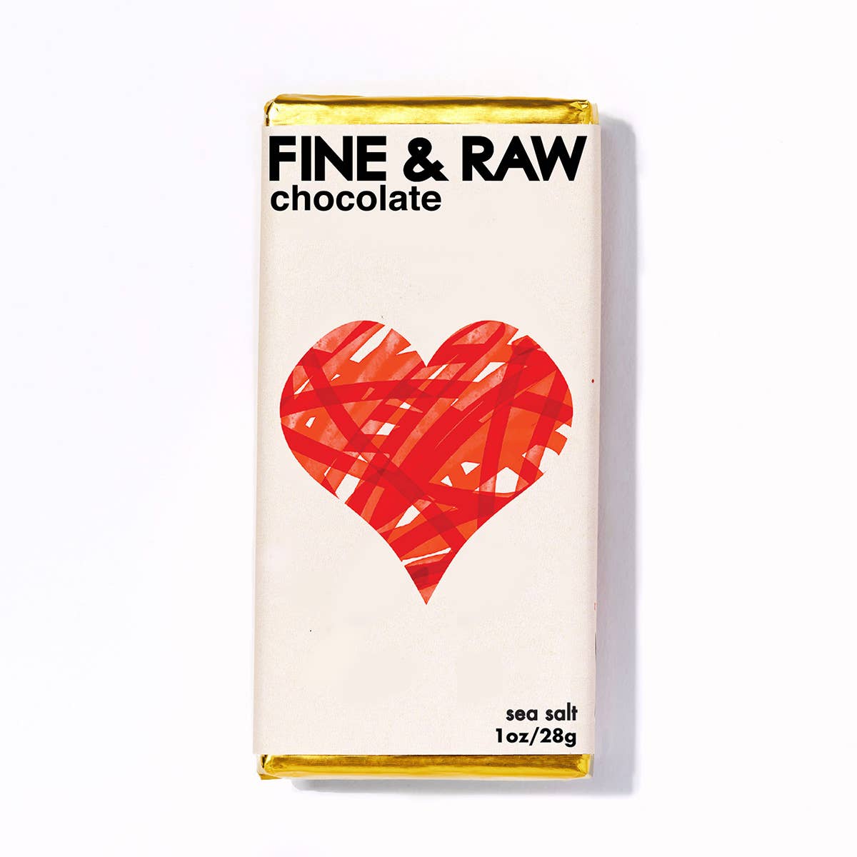 Valentine 1oz Sea Salt Chocolate Bar by FINE & RAW