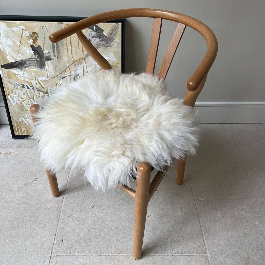 British Sheepskin Seat Pad Roundie 38cm Ivory