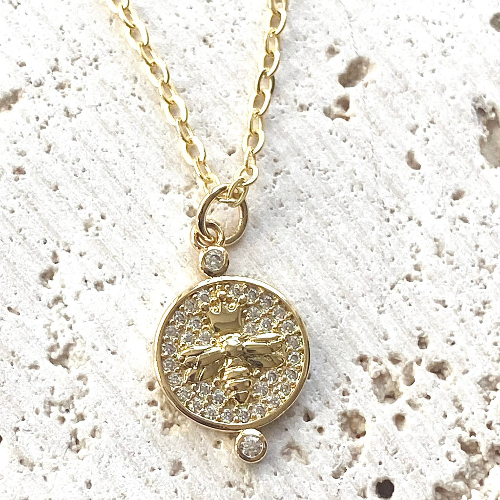 Queen Bee Crystal Pendant Necklace