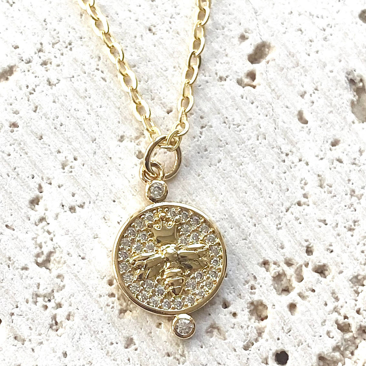 Queen Bee Crystal Pendant Necklace