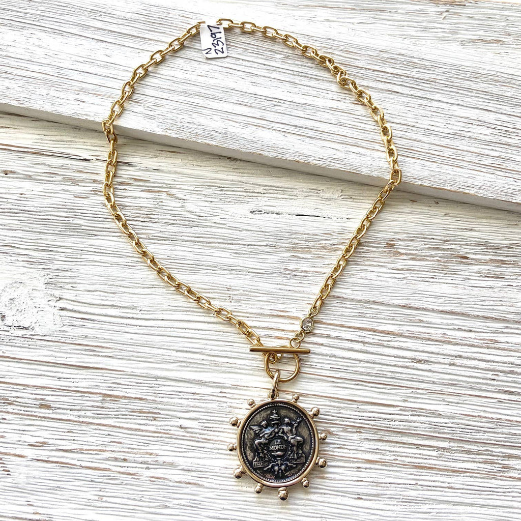 French Medallion Necklace