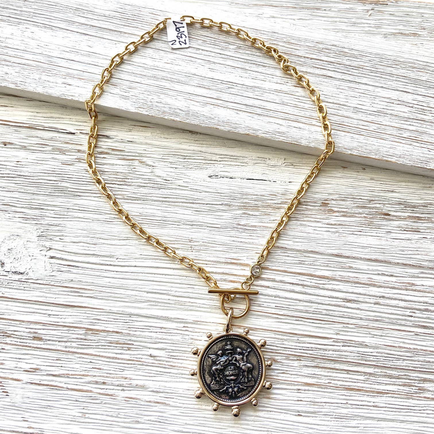 French Medallion Necklace