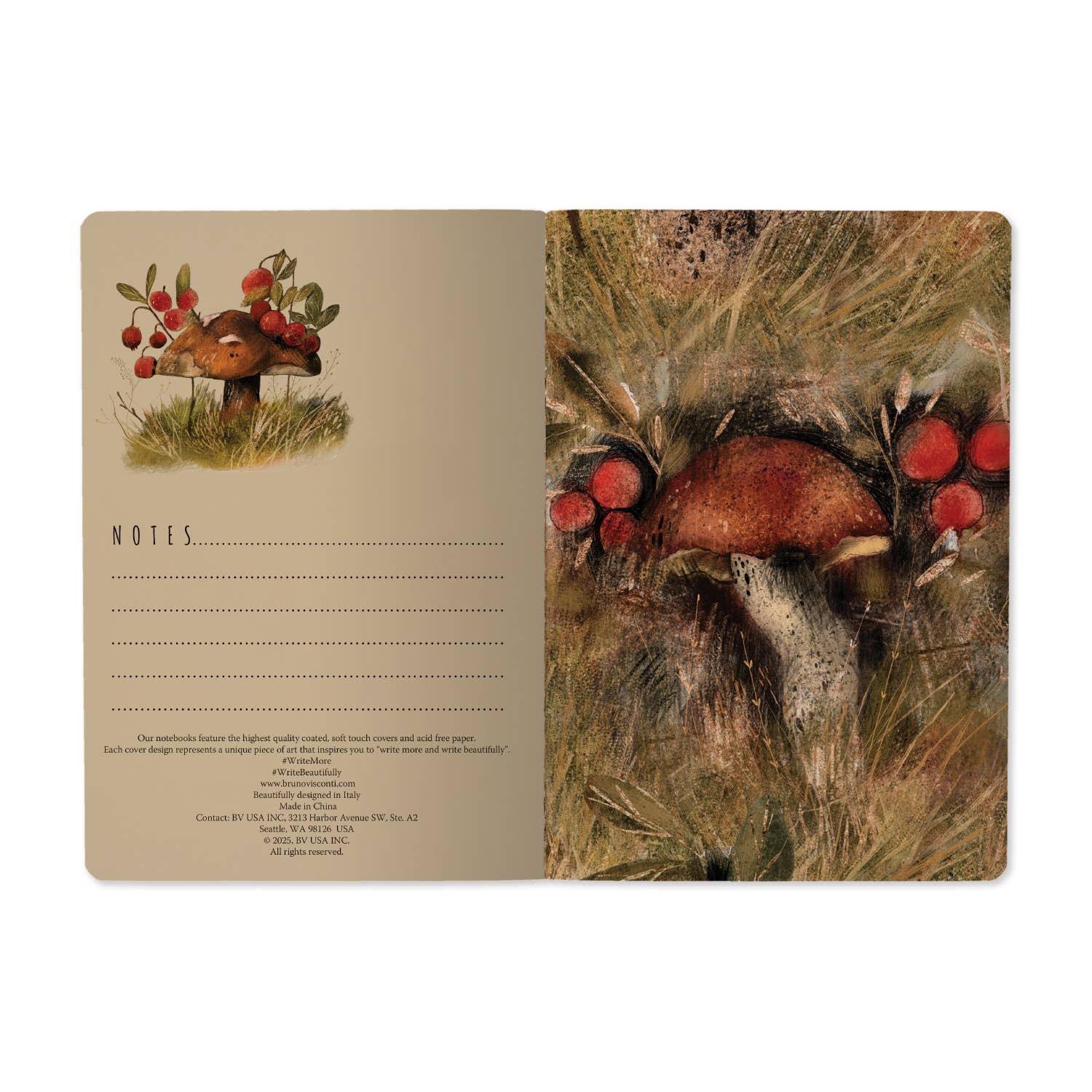 A5 Notebook - Mushroom Watercolor 