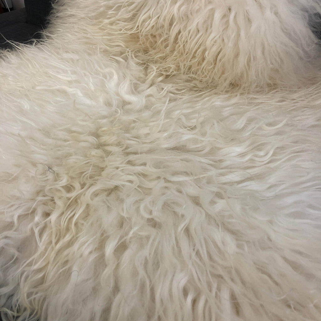 Icelandic Curly White Natural Sheepskin
