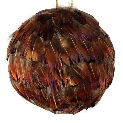 Dark Ringneck Feather Ornament - 3" Ball
