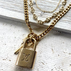 Louis Vuitton Upcycled Repurposed Lock + Key Necklace 