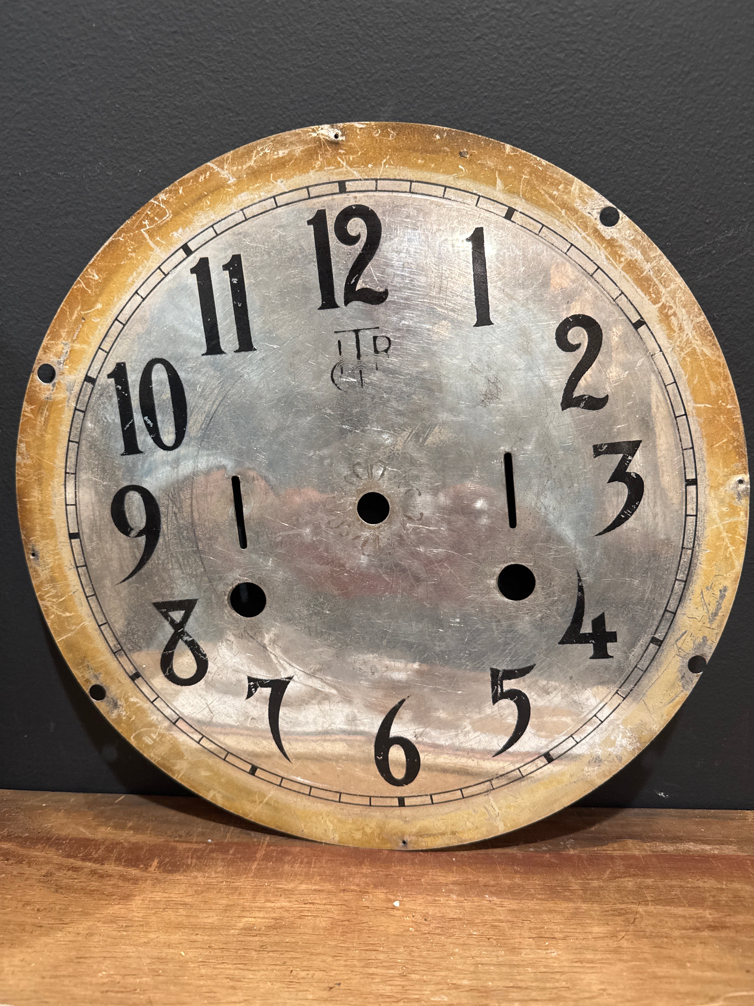 Vintage Industrial Metal Clock Dial