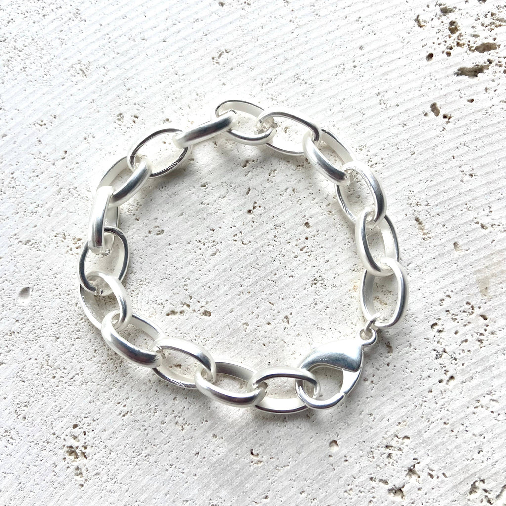 Matte silver chunky bracelet