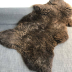 Natural British Brown Sheepskin Rug Large