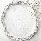 Chunky necklace matte silver