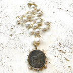 Silver Equestrian Horse Coin Necklace