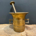 Antique Brass Mortar & Double-Ended Pestle