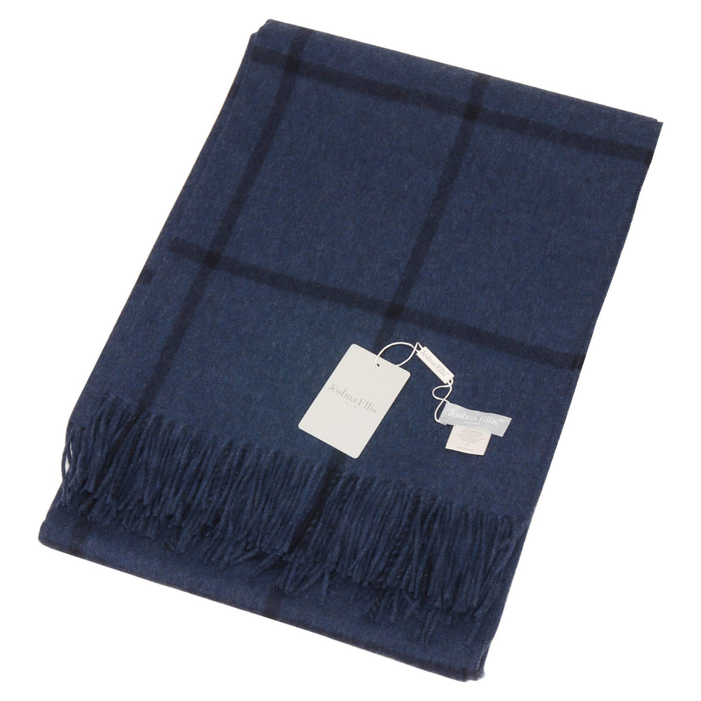 Joshua Ellis Dark Blue Check Throw