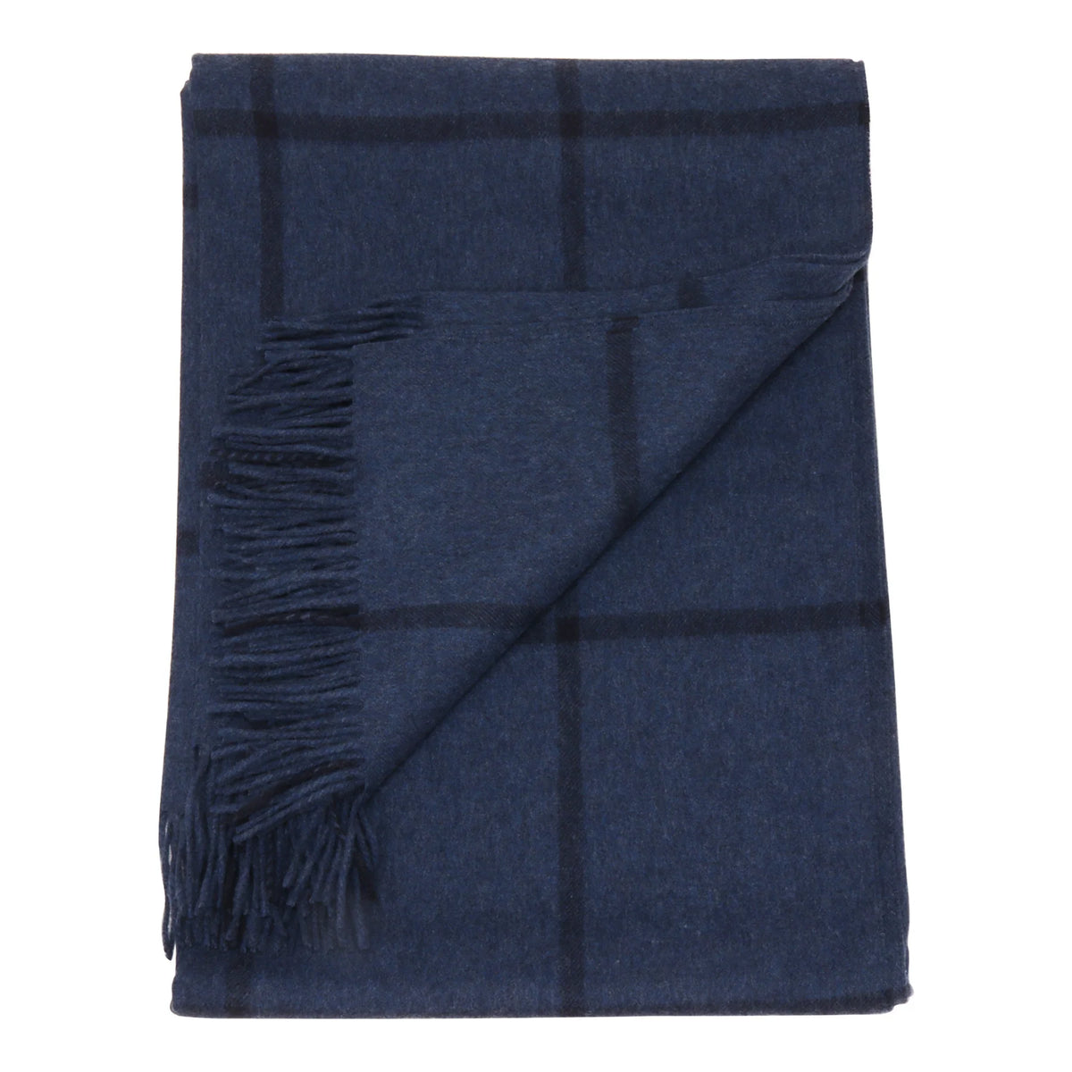 Joshua Ellis Dark Blue Check Throw