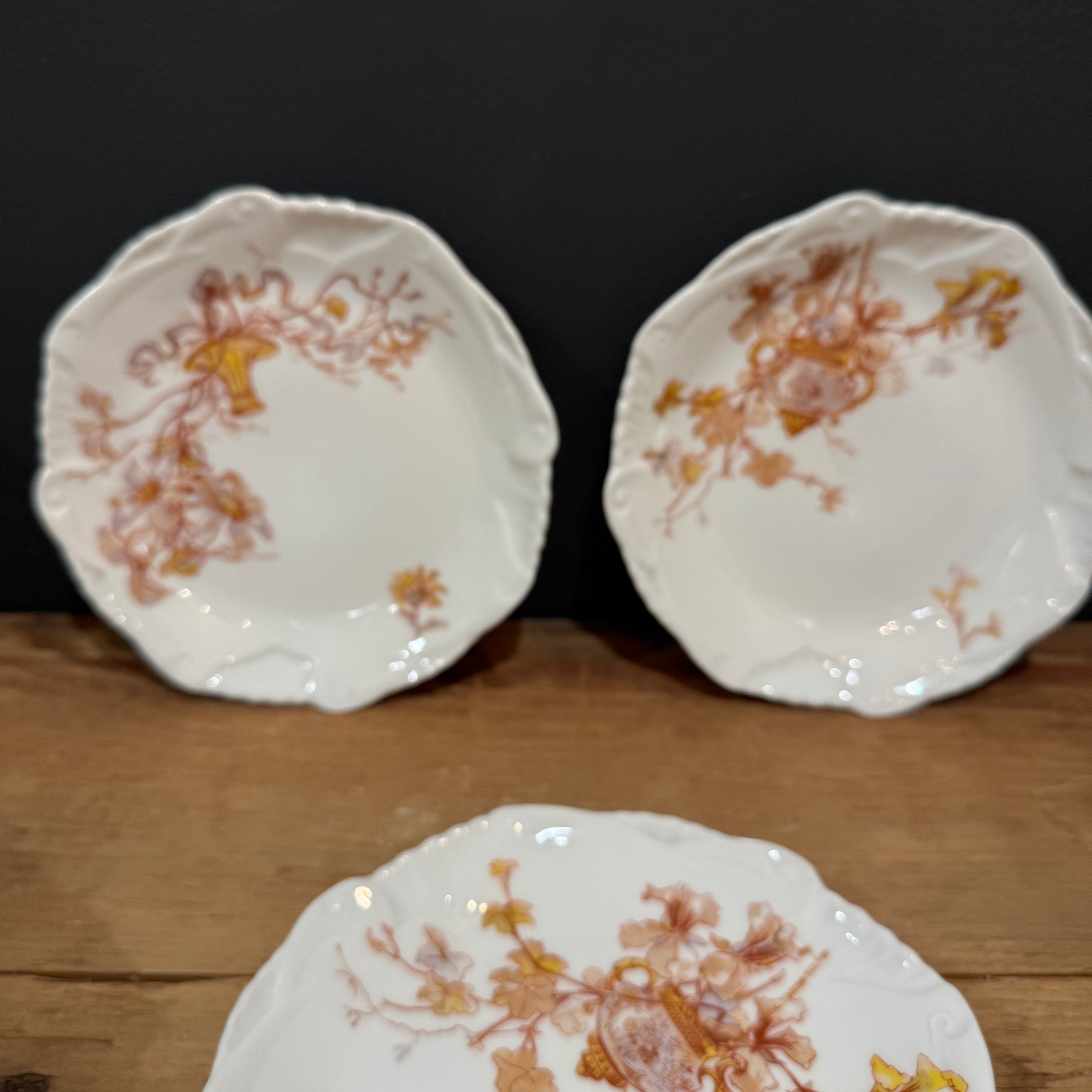 Antique Limoges France Floral Dessert Plates – Set of 10 | 7”