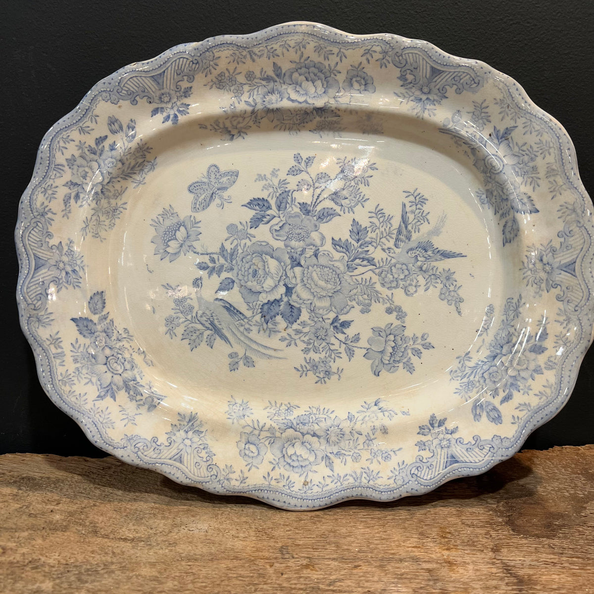 Blue Asiatic Pheasants Transferware Platter