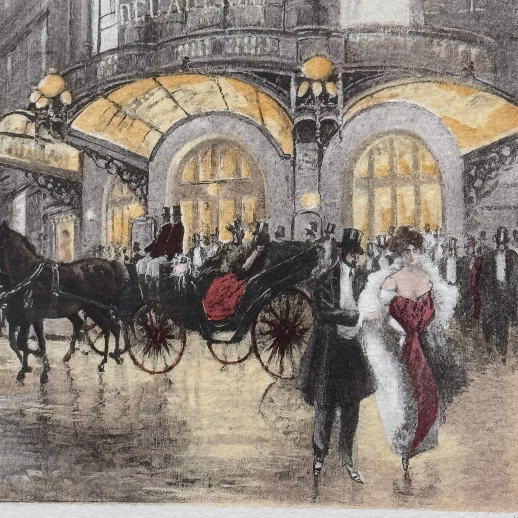 Pair of F. Giusto Hand-Colored Paris Engravings