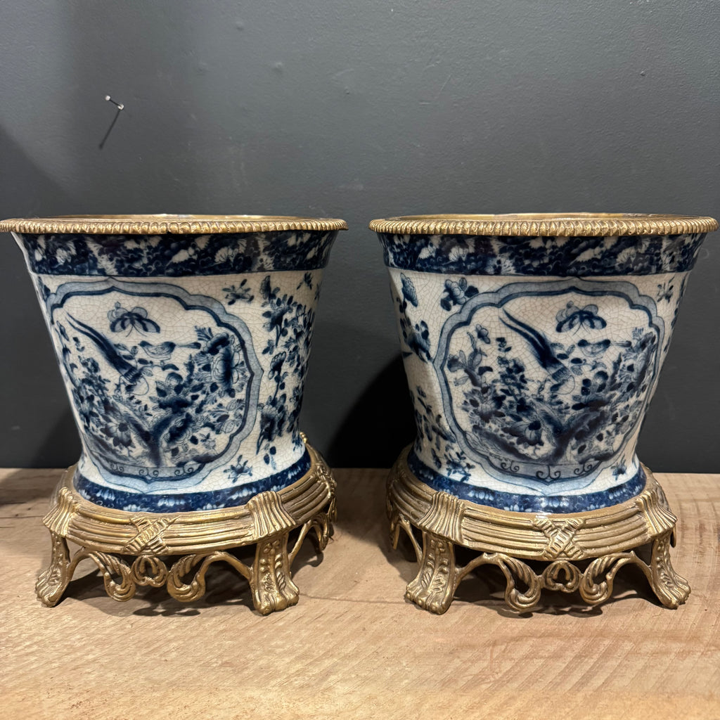 Blue & White Chinoiserie Style Cachepots