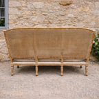 19th Century French Painted Caned High Wingback Sofa