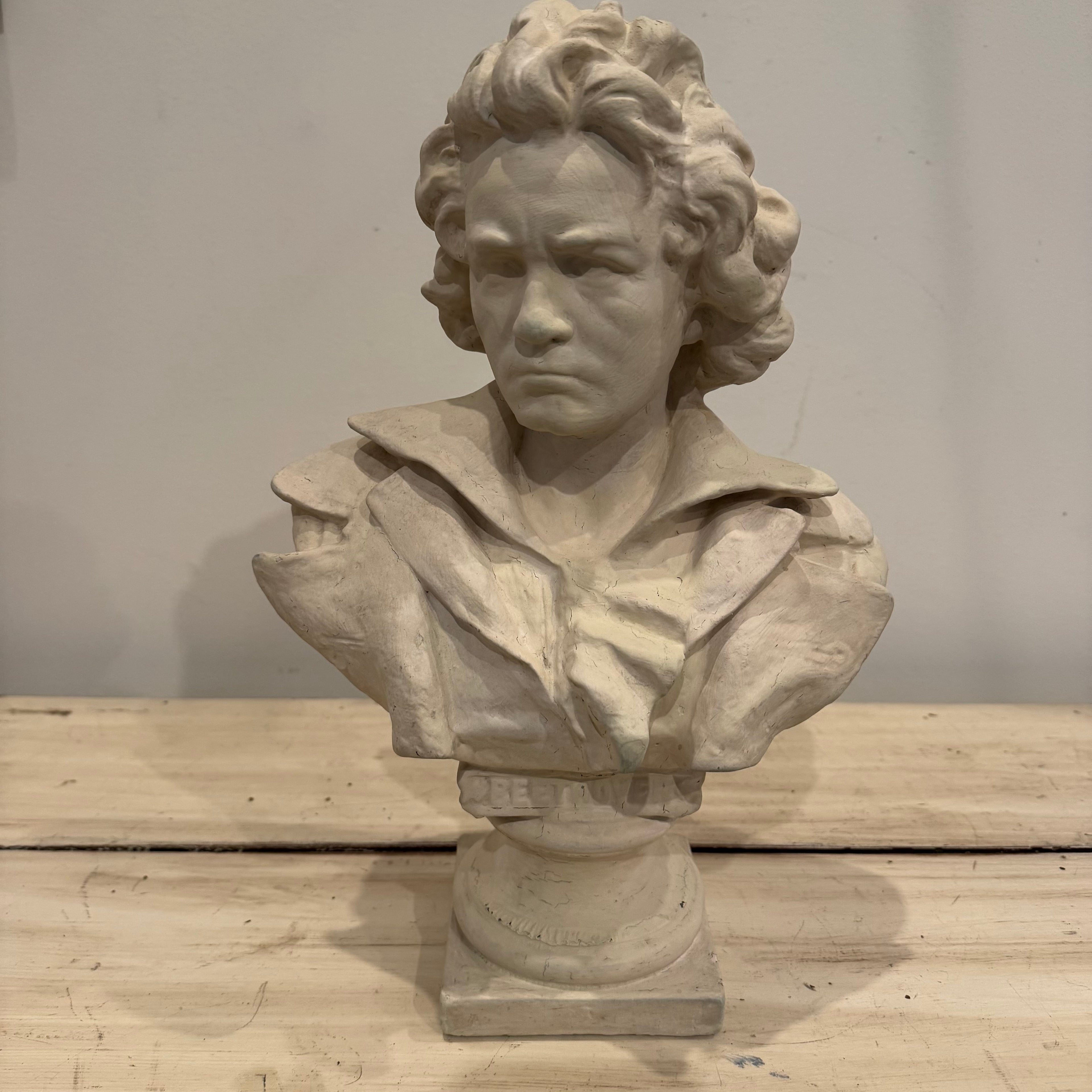 Classical Beethoven Bust in Plaster