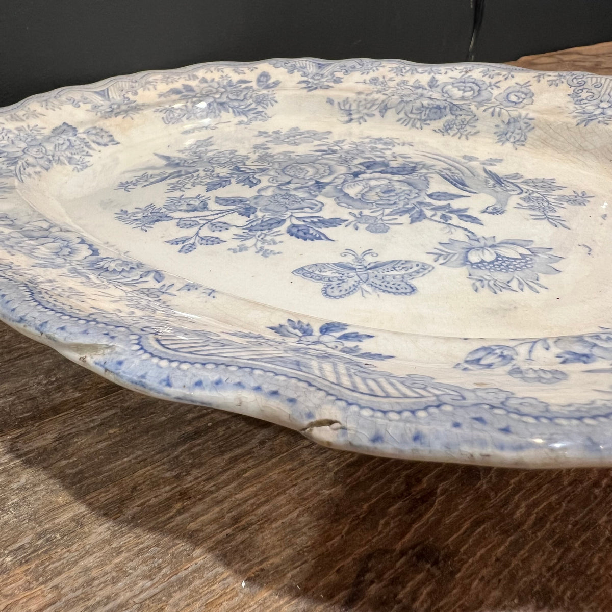 Blue Asiatic Pheasants Transferware Platter