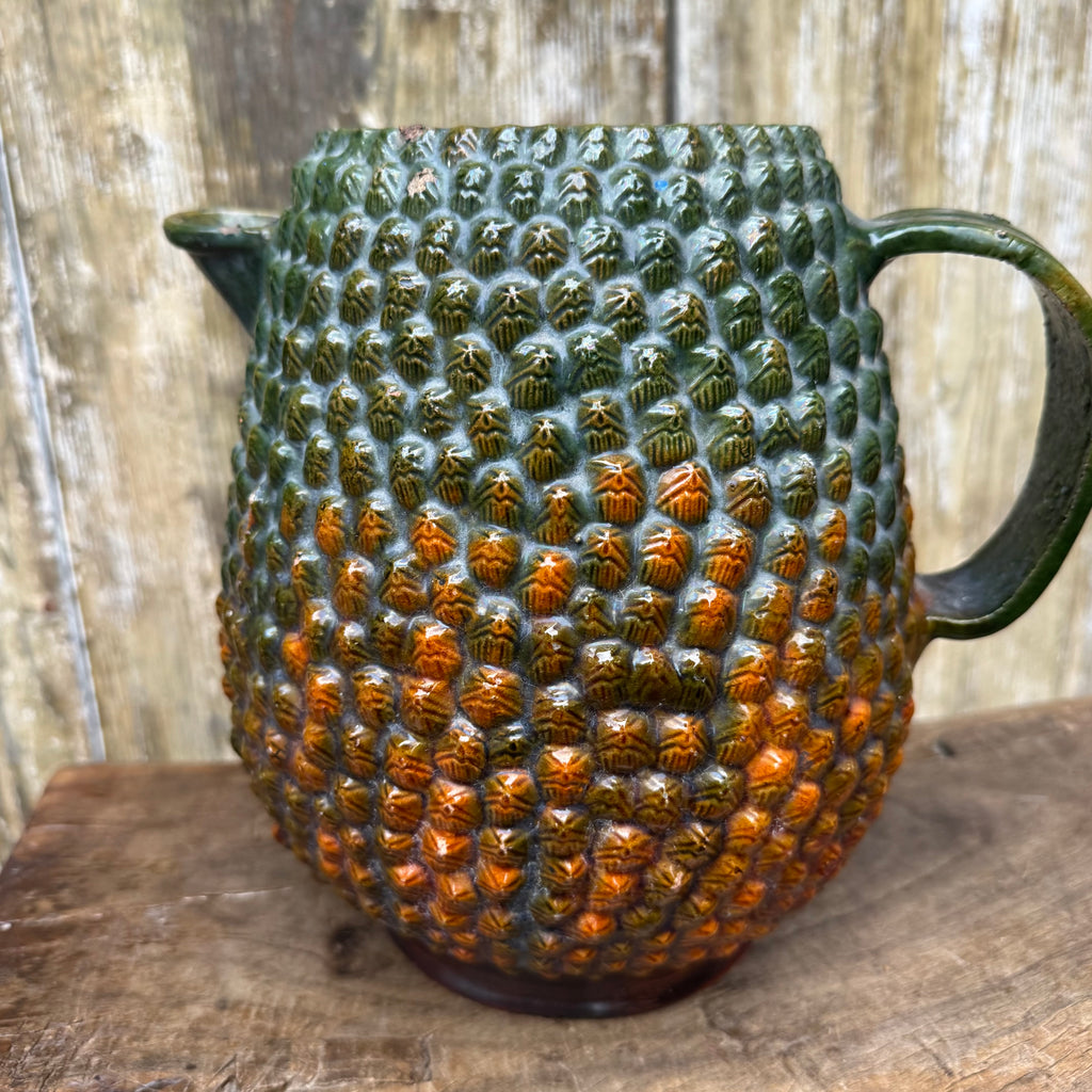 Hand-Thrown Redware Pineapple Pitcher
