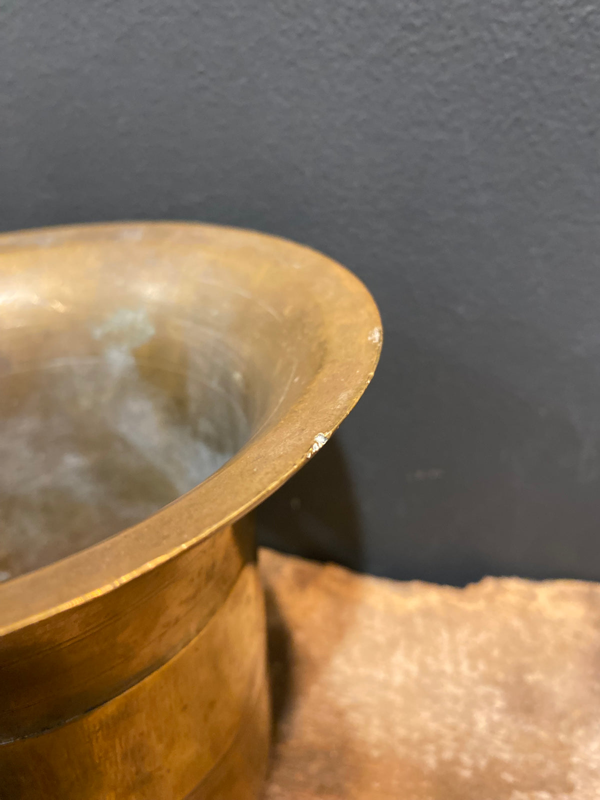 Antique Brass Mortar & Double-Ended Pestle
