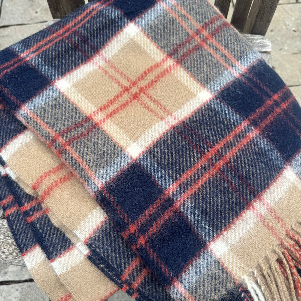 English Navy Tartan Blanket by Bronte Moon