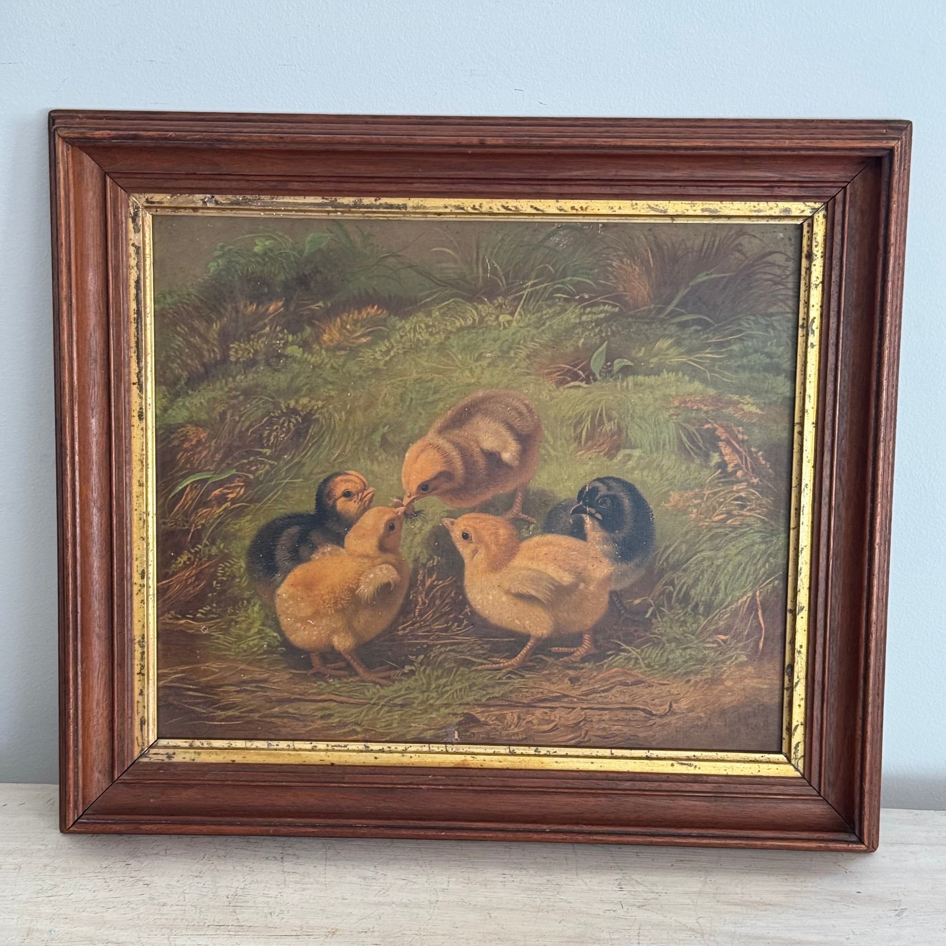 Arthur Fitzwilliam Tait “Chickens I” Chromolithograph