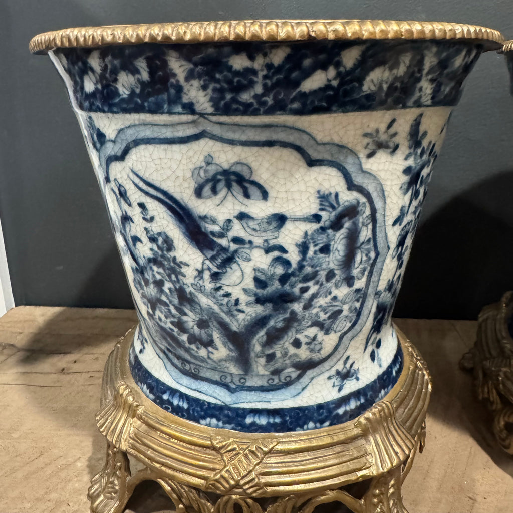 Blue & White Chinoiserie Style Cachepots