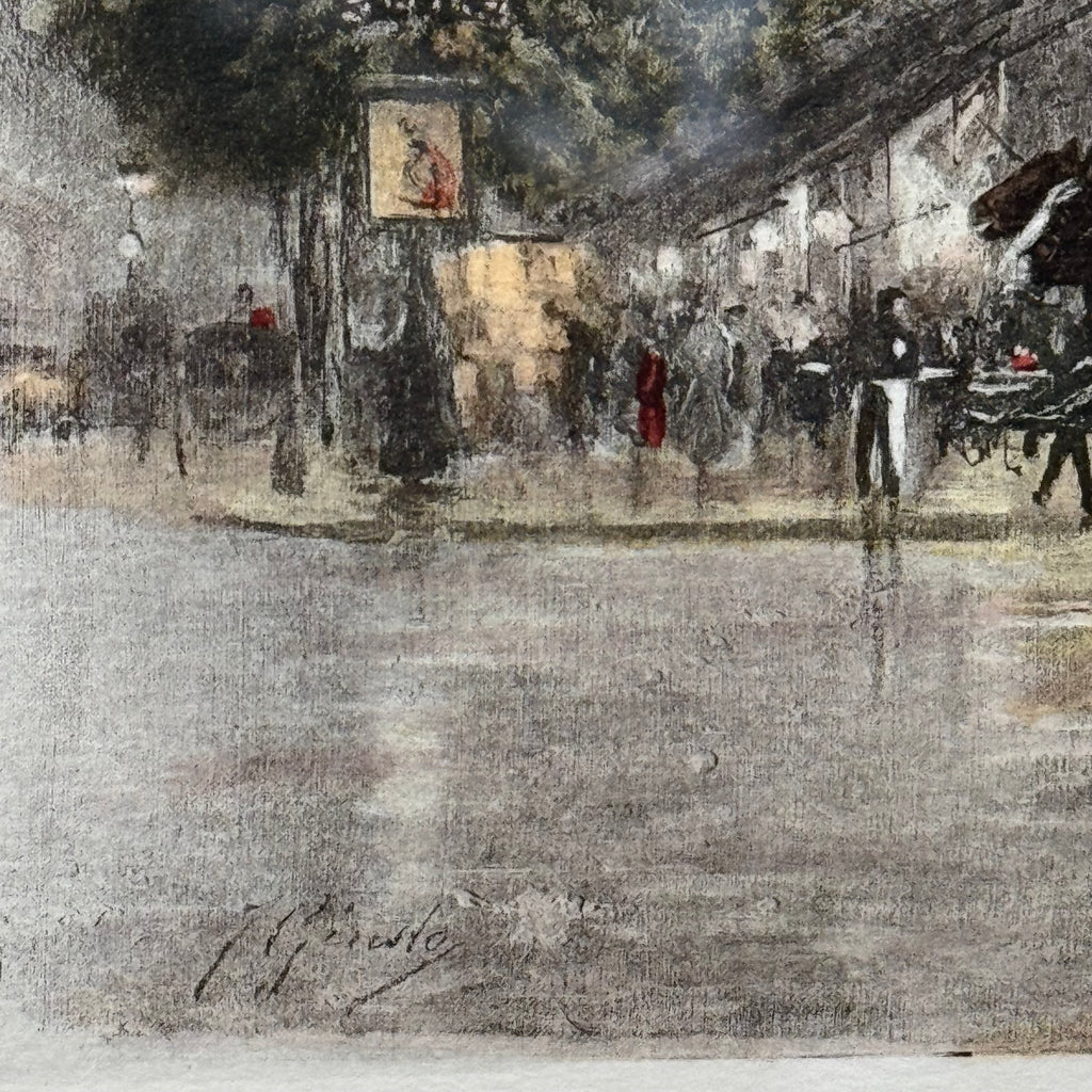 Pair of F. Giusto Hand-Colored Paris Engravings