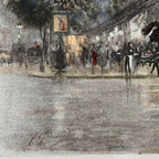 Pair of F. Giusto Hand-Colored Paris Engravings