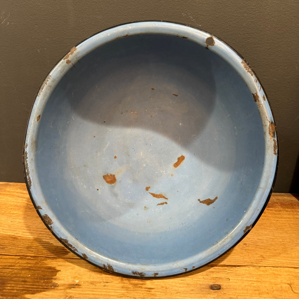 French Blue Enamel Mixing Bowl