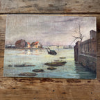 Charles Léon Méry French River Landscape Oil Painting