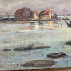 Charles Léon Méry French River Landscape Oil Painting
