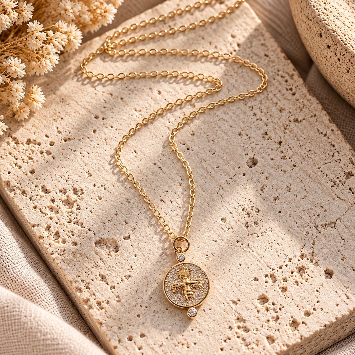 Queen Bee Crystal Pendant Necklace