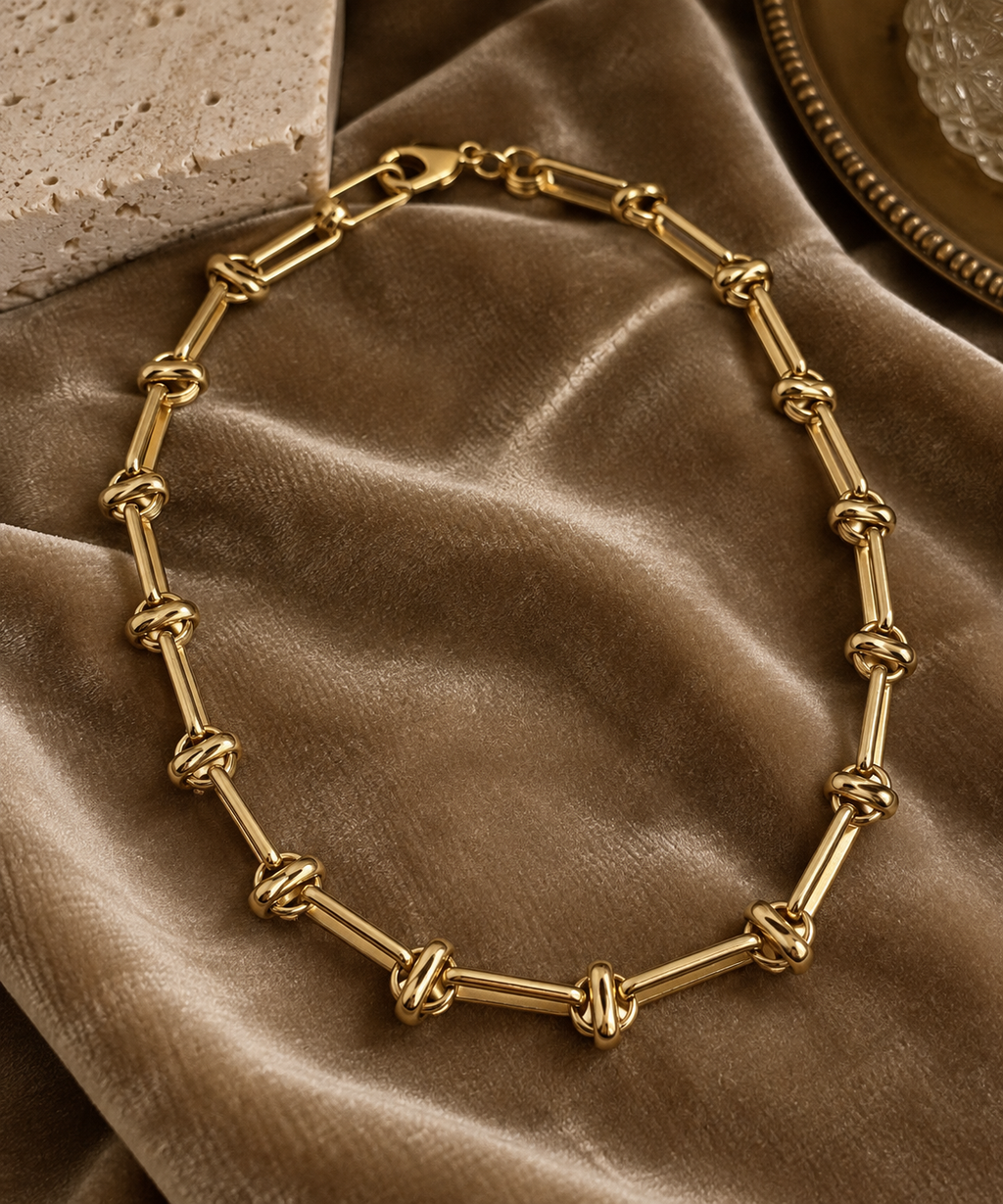 Entwined Knotted Link Necklace