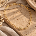 Gold Magnetic Paperclip Chain Necklace
