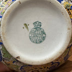 Antique English Paisley Chintz Biscuit Barrel with Silver Plate Lid