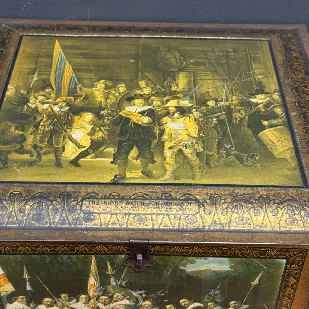 Early 20th Century Lithographed Tin Featuring Rembrandt’s The Night Watch