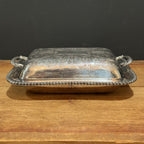 English Silver-Plated Serving Tray with Dome Lid