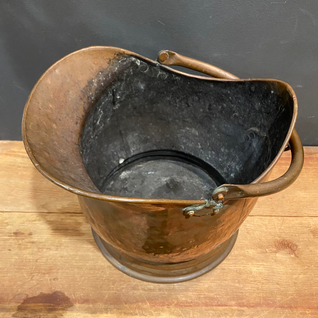 English Hammered Copper Coal Scuttle