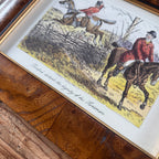 “Romford Disturbs the Dignity of His Huntsman” – Vintage Equestrian Print (Framed)