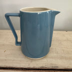 Vintage Blue Glazed Pottery Pitcher