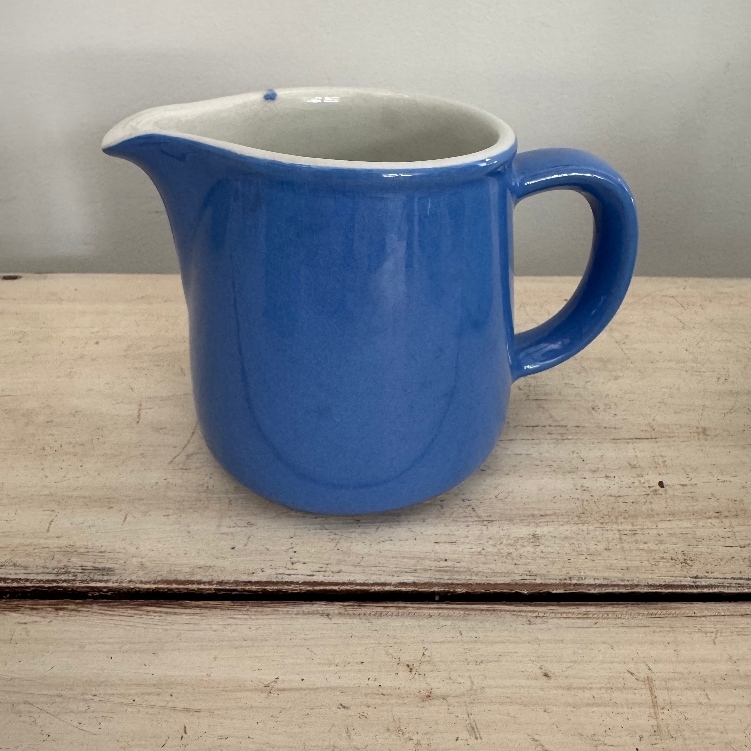 Vintage Blue & White Pottery Pitcher
